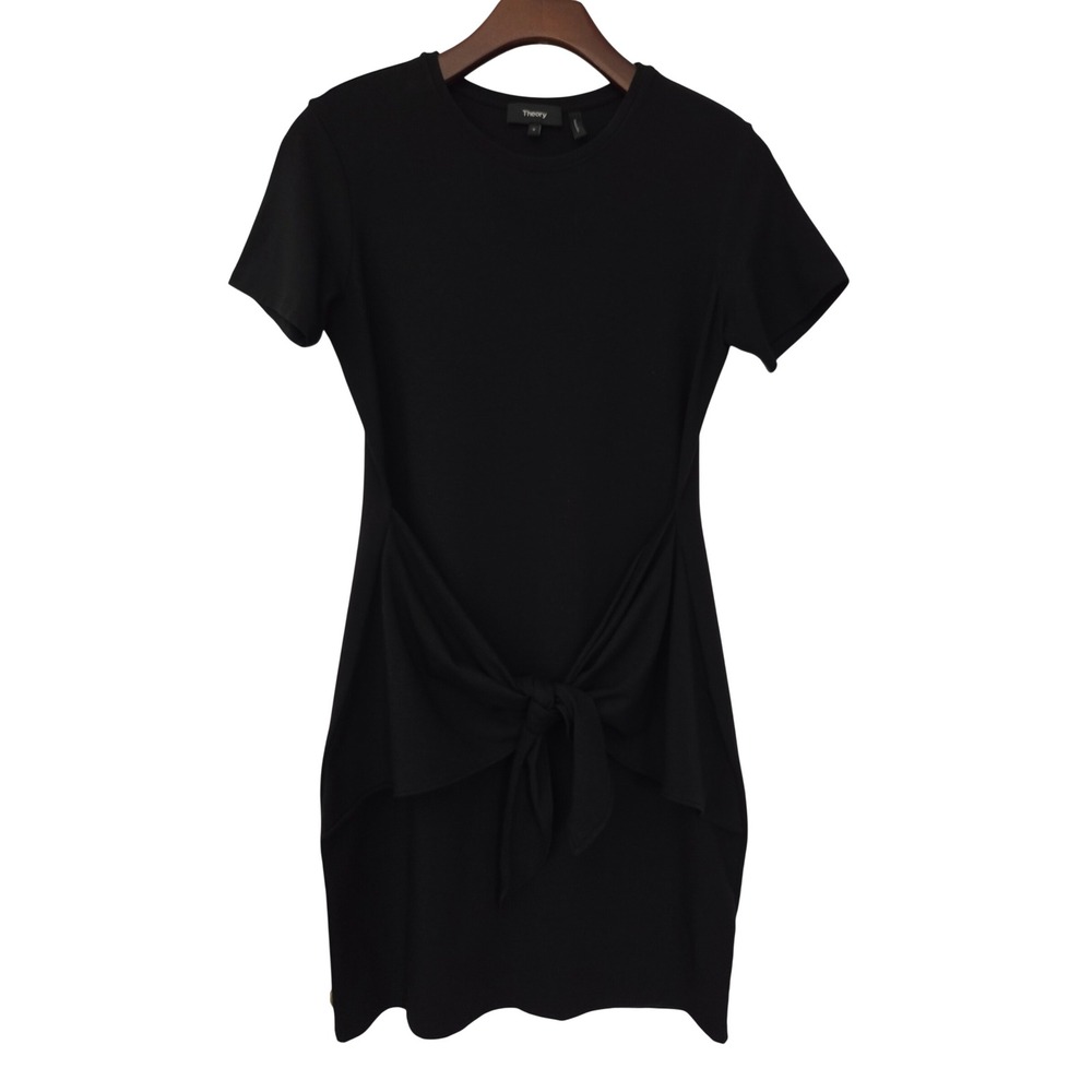 Theory Dress Dakui Rubric Front Tie Dress Women S Black H0524616